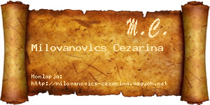 Milovanovics Cezarina névjegykártya